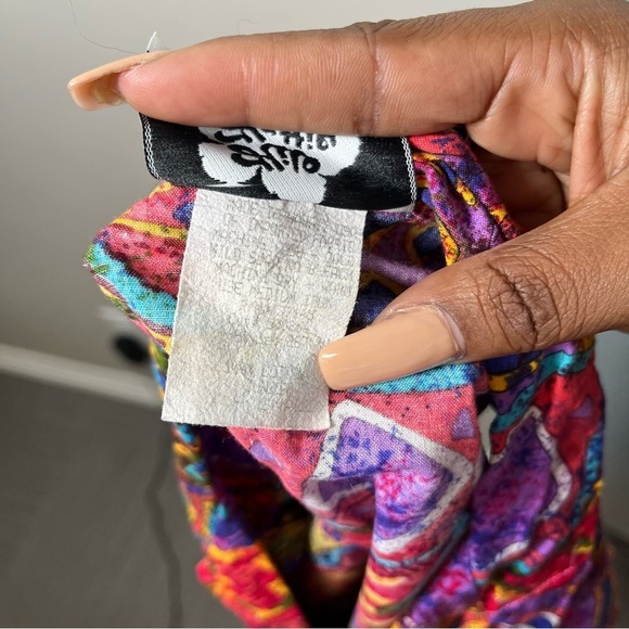 VTG Hilo Hattie Women Top XS Pink Birds of Paradise Tie Front Cap Sleeve Art 80s - Picture 7 of 10